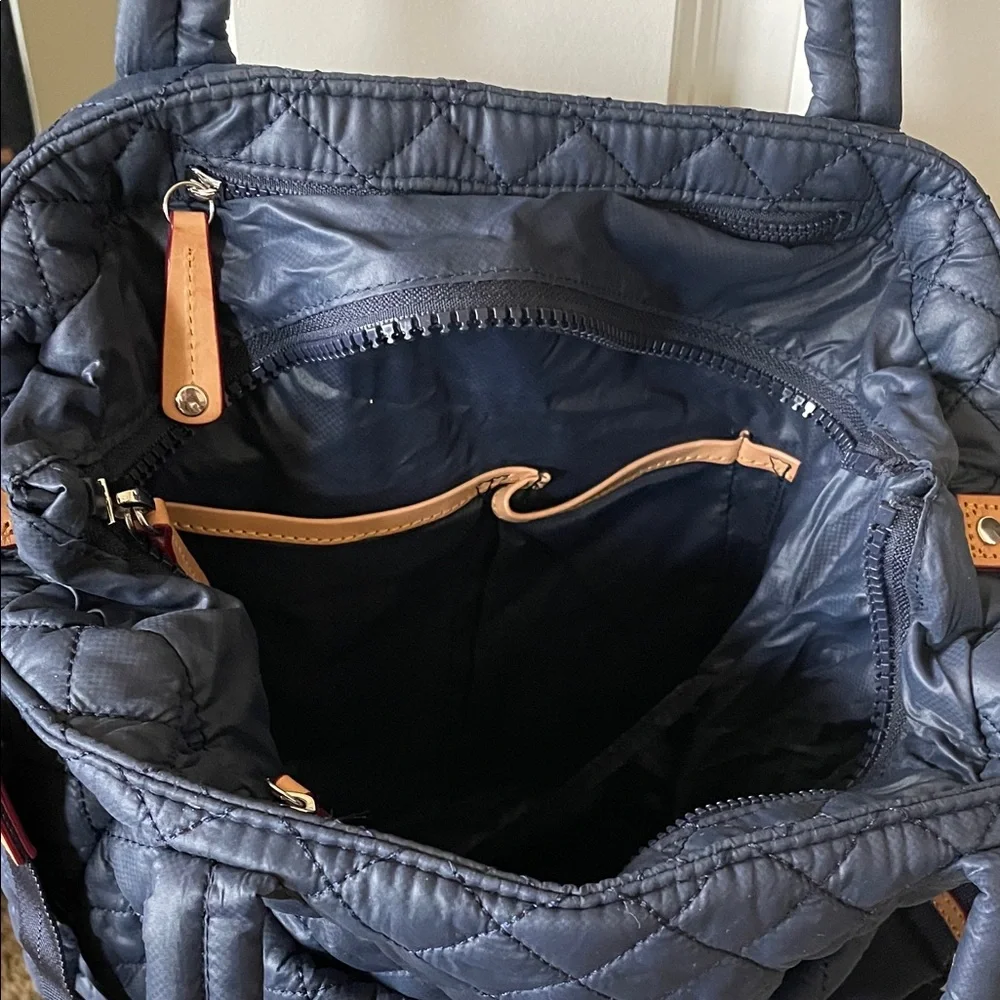 MZ Wallace Dark Blue Quilted Dawn Metro Quatro Tote - Picture 5 of 7